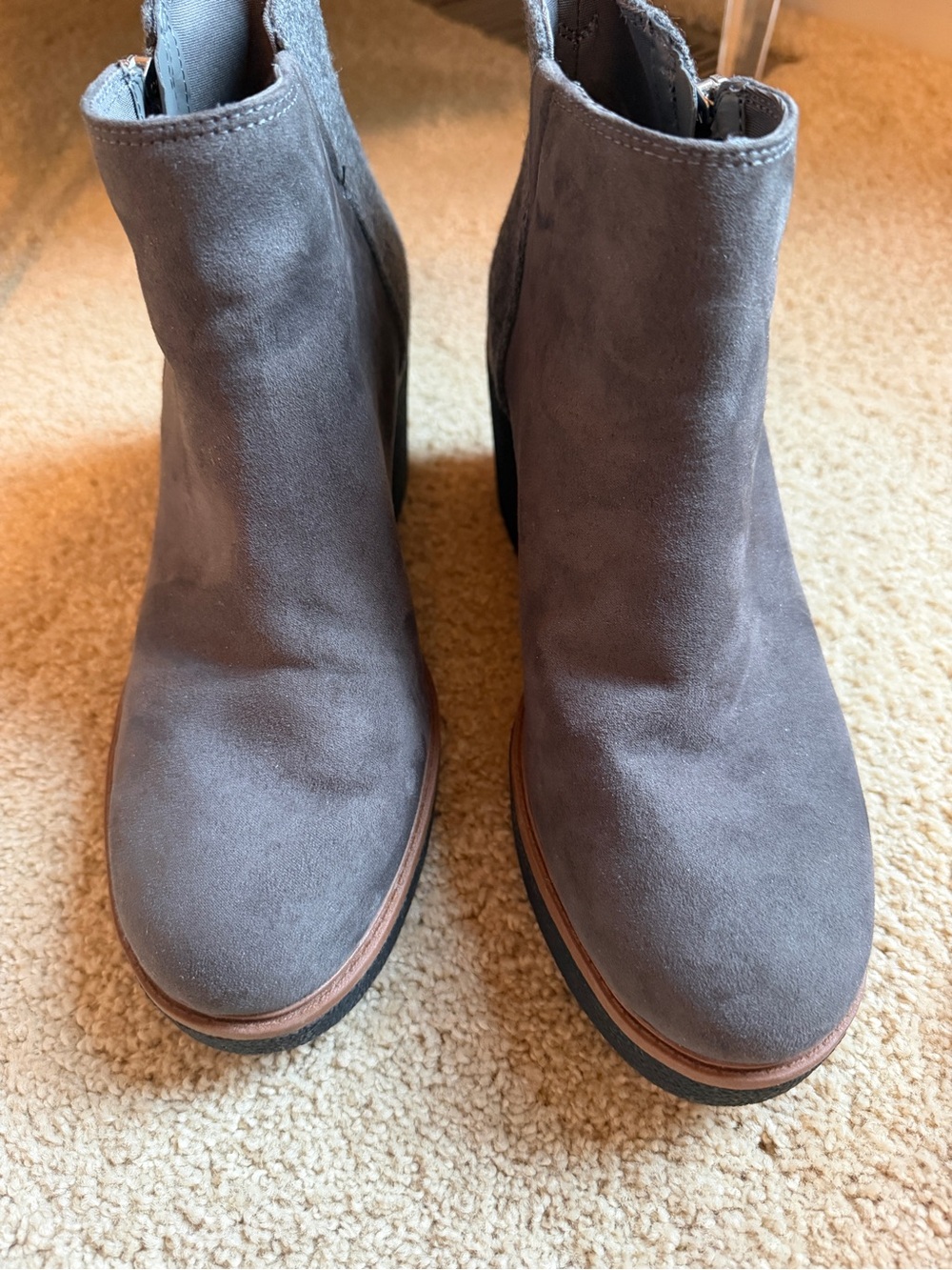 Dr. Scholl's Gray Suede Ankle Booties